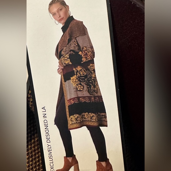 MAXSPORT Sweater/La Cardigan/ color Blac red gold red - Picture 2 of 9